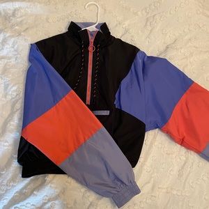 Cropped half-zip windbreaker